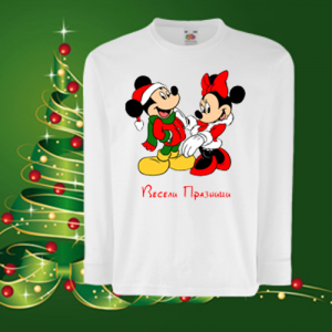 Детска коледна блуза Мики и Мини