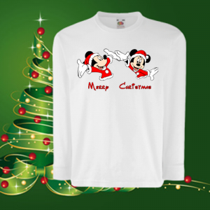 Детска коледна блуза Мики и Мини