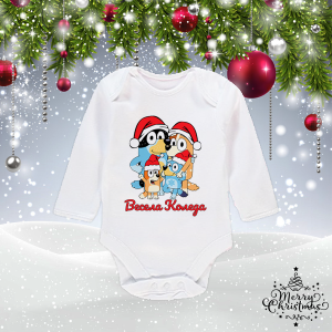 Коледно бебешко боди- Блуи
