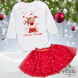 Комплект - Туту и Коледно боди Еленче
