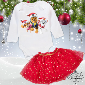Комплект - Туту и Коледно боди - Пес Патрул
