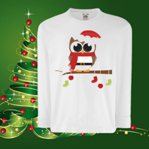 Детска коледна блуза Бухал