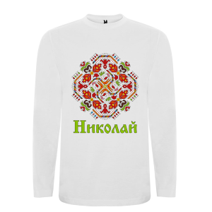 Бяла мъжка блуза- Николай и шевица