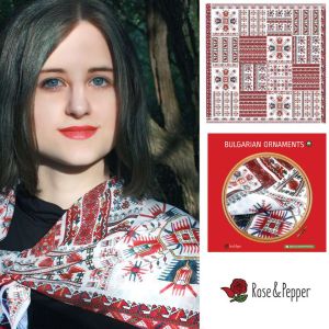 Шал- 85-85см.  с мотиви на шевици от шифон -Анна