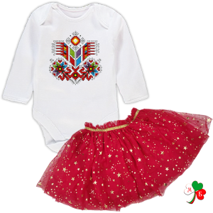 Бебешко боди  - Дървото на живота + червено Туту