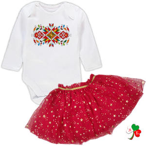 Бебешко боди - Лазарки + червено Туту