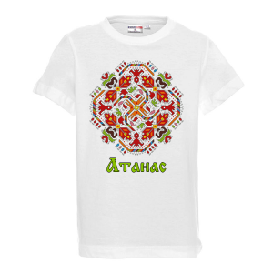 Тениска с щампа с шевица