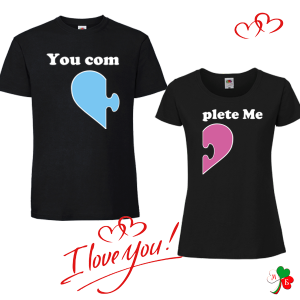 Комплект черни тениски- You complete me