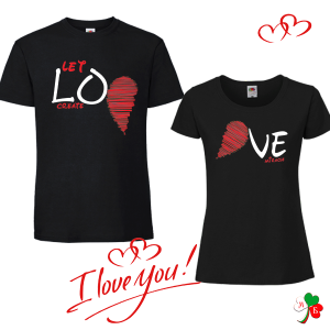 Комплект черни тениски- LoVe