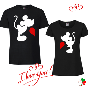 Комплект черни тениски- LoVe Mickey Mause