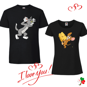 Комплект черни тениски-  Том и Джери