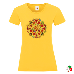 Цветни дамски тениски с народни мотиви- Слънце