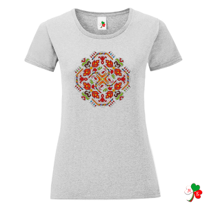 Цветни дамски тениски с народни мотиви- Слънце