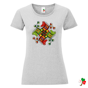 Цветни дамски тениски с народни мотиви - Кончета