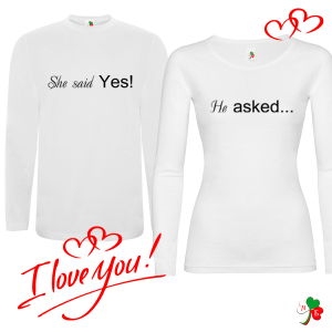 Комплект бели блузи- She said yes