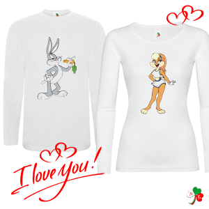 Комплект бели блузи- Бъгс Бъни и Лола