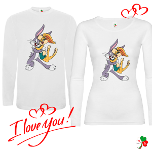 Комплект бели блузи- Лола и Бъгс Бъни