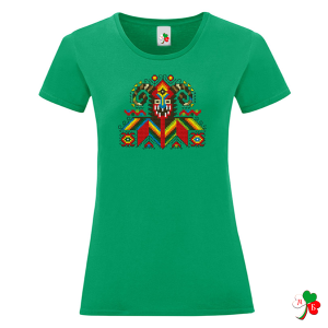 Цветни дамски тениски с народни мотиви на шевици- Кукер