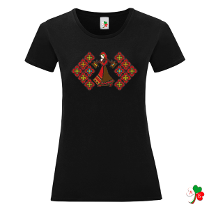 Дамска черна тениска - Девойчето и дванадесетте месеца