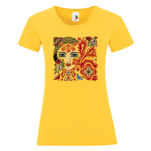 Цветни дамски тениски с народни мотиви - Българско девойче