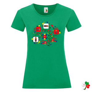 Цветни дамски тениски с народни мотиви на шевици 