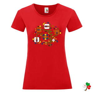 Цветни дамски тениски с народни мотиви на шевици 