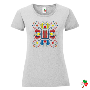 Цветни дамски тениски с народни мотиви на шевици 