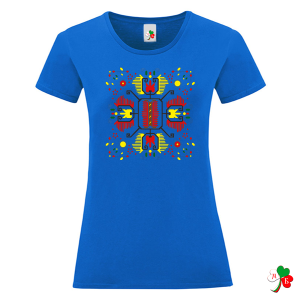 Цветни дамски тениски с народни мотиви на шевици 