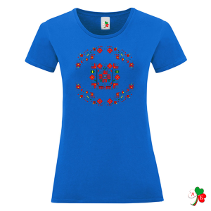 Цветни дамски тениски с народни мотиви на шевици 