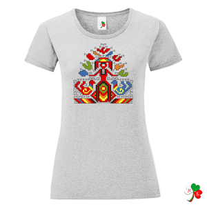 Цветни дамски тениски с народни мотиви на шевици 