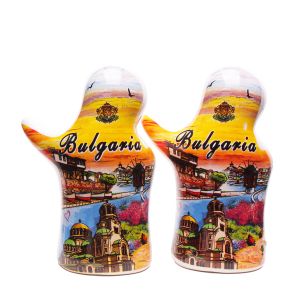 Комплект сувенирни солници с картини от България