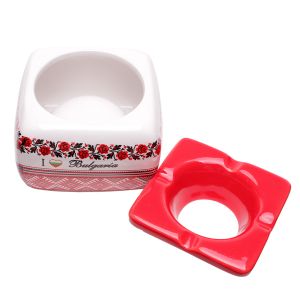 Сувенирен пепелник от две части с мотиви на шевици - България