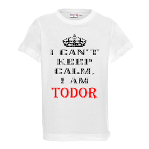 Бяла детска тениска "Keep calm"