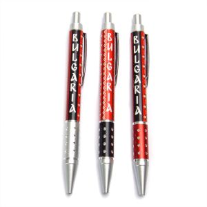 Химикалка с червени мотиви на шевици