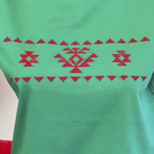 Дамска залена тениска с бродерия - Канатица