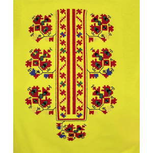 Дамска жълта тениска с бродерия 