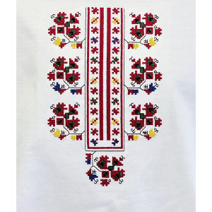 Мъжка  бяла тениска с бродерия 