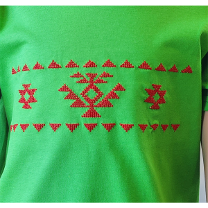 Детска зелена тениска с шевица - Канатица