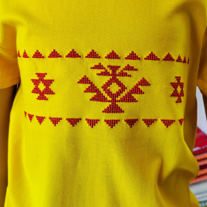 Детска жълта тениска с шевица - Канатица