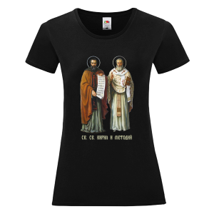 Черна дамска тениска - Кирил и Методий