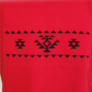 Червена  мъжка тениска с бродерия- Канатица