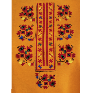 Дамска оранжева тениска с бродерия 