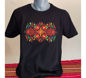 Мъжка  черна тениска с бродерия - Лазарки