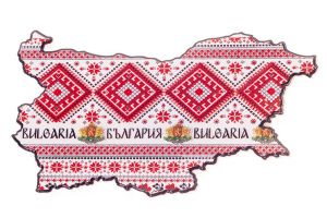 Сувенирен магнит карта България- шевица