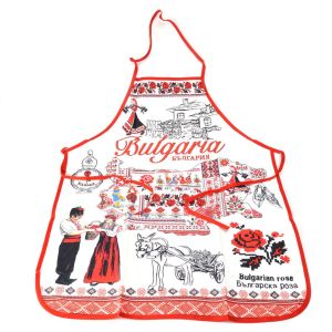 Готварска престилка с мотиви на шевици и забележителности от България