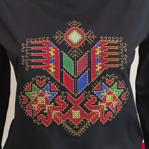 Дамска черна блуза с бродерия - Дървото на живота