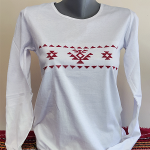 Дамска бяла блуза с бродерия - Канатица