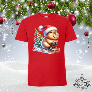 Забавна коледна тениска- Капибара