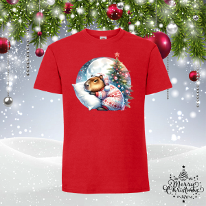 Забавна коледна тениска- Капибара