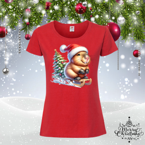 Коледна забавна тениска-  Капибара